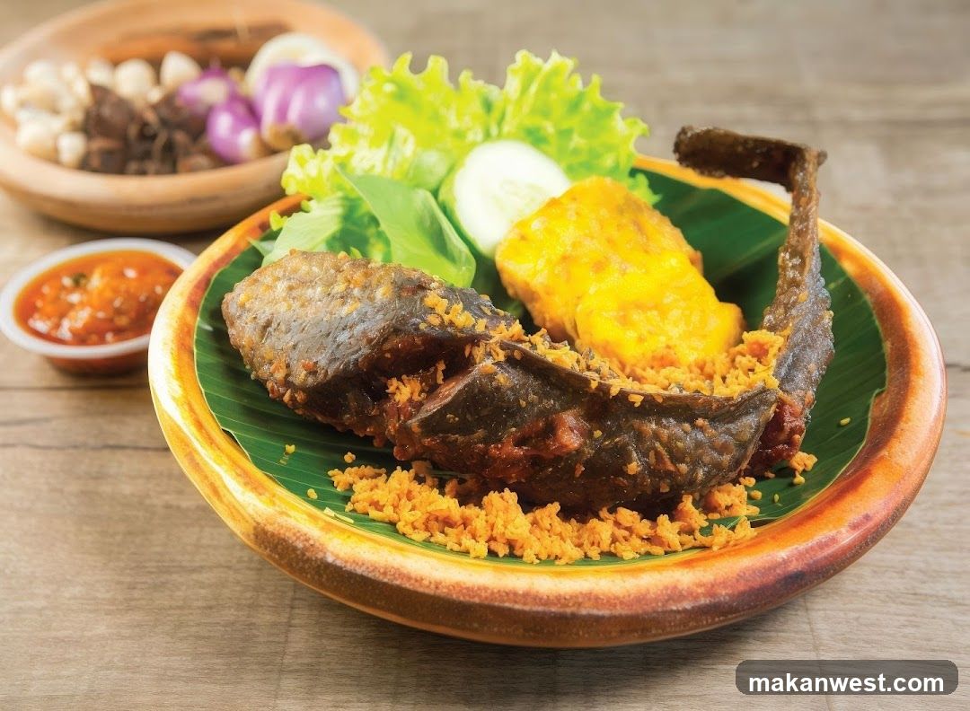 Fried Fish with Sambal and Side Dishes
