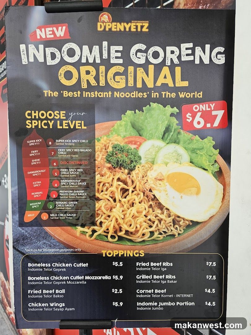 D'PENYEZ Indomie Goreng Original Menu Board