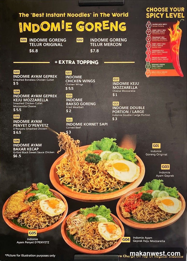 Indomie Goreng Menu Board