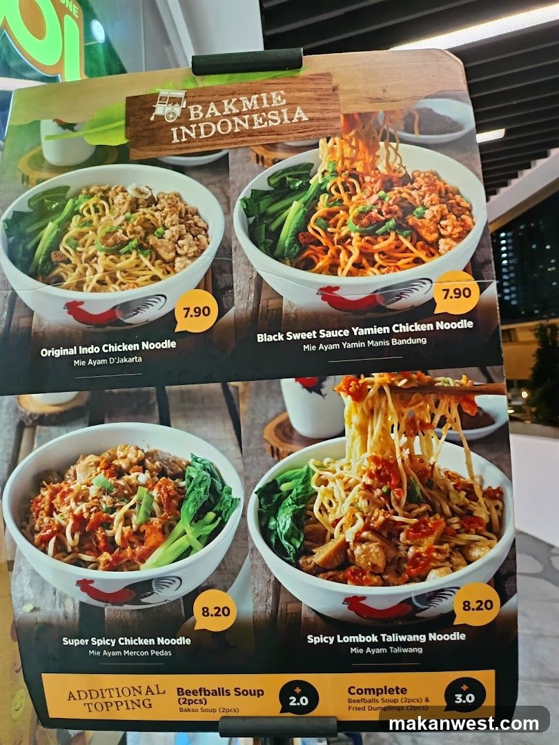 Bakmie Indonesia Menu Board