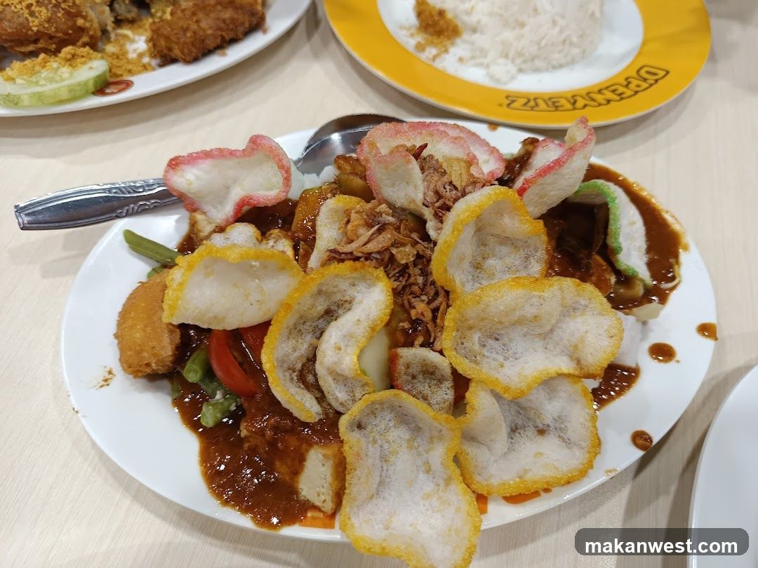 Curry with Fried Chips and Rice