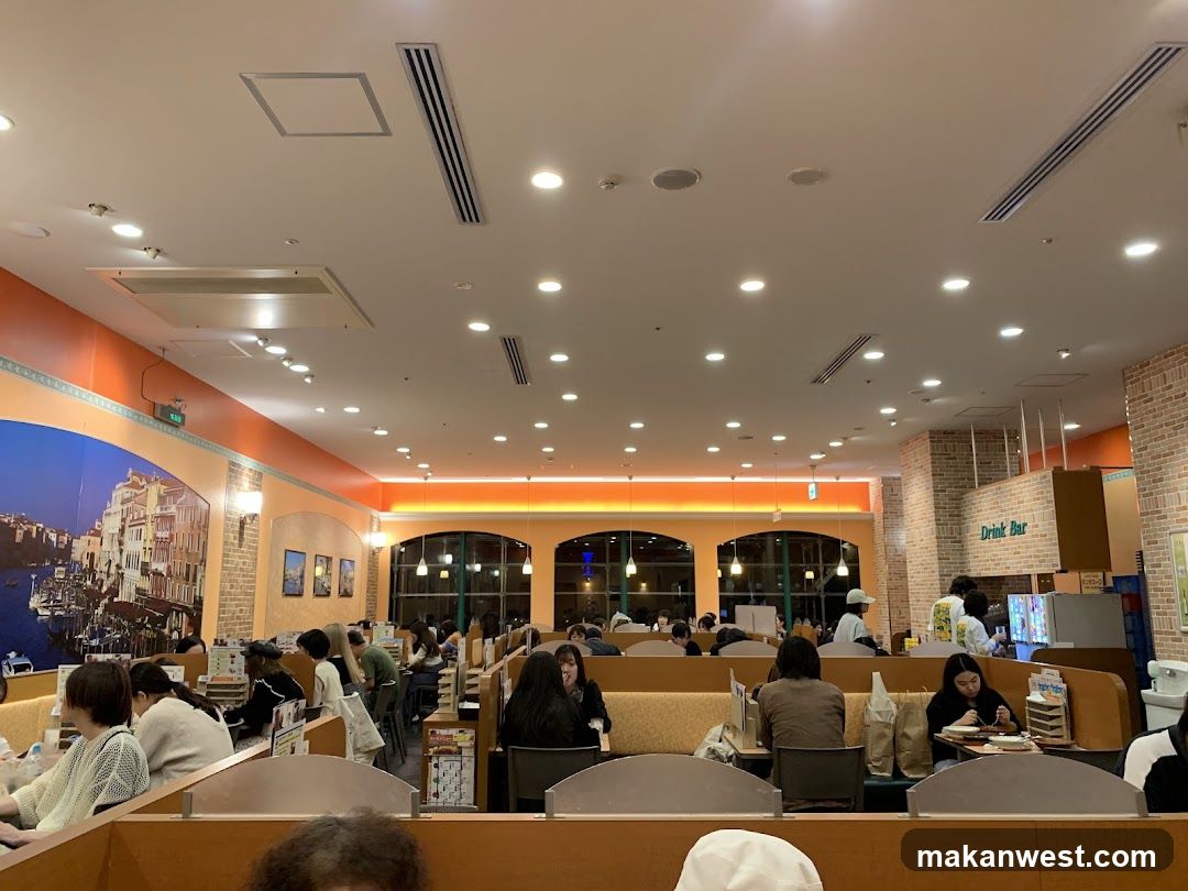 Restaurant Interior with Patrons Dining