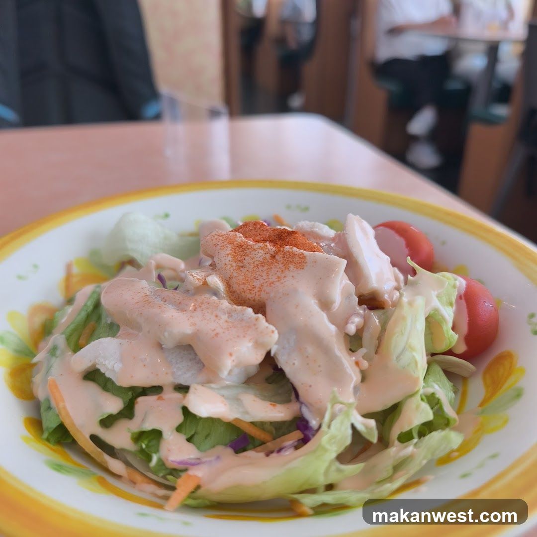 Salad with dressing and spices