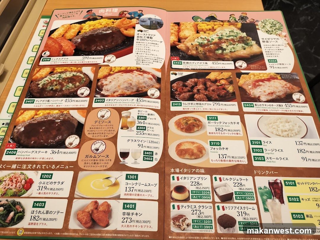 Japanese Restaurant Menu