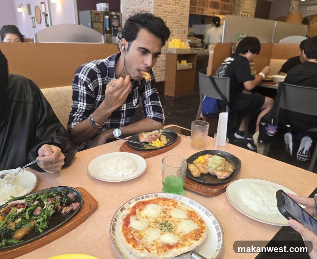 Diners at a casual restaurant table