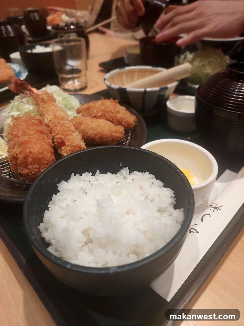 Japanese Meal with Tempura and Rice