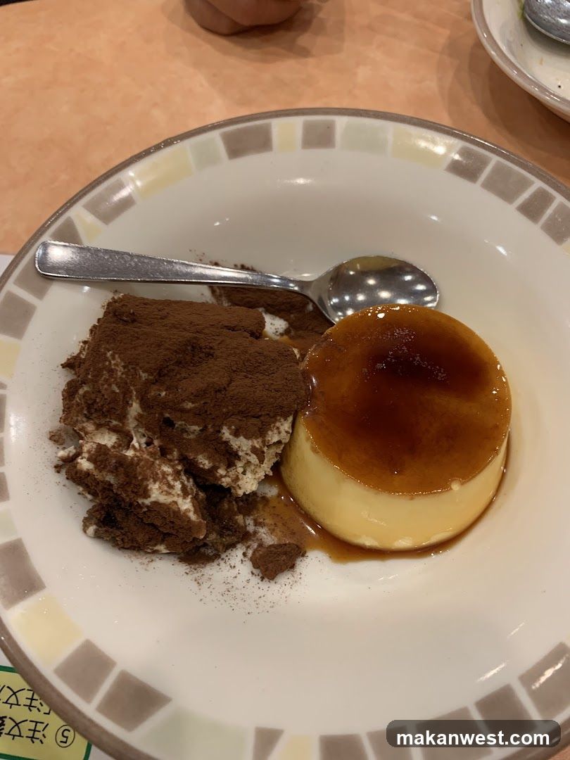 Dessert Plate with Flan and Tiramisu