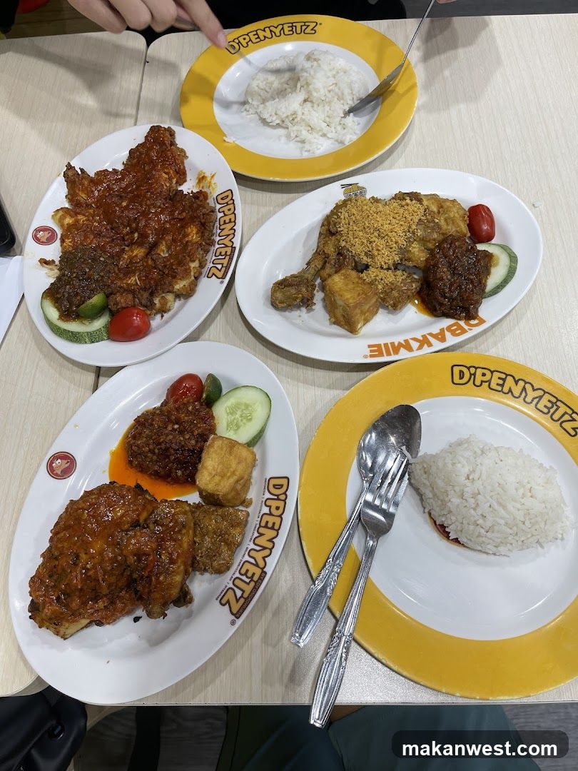 D'Penyetz Meal Spread