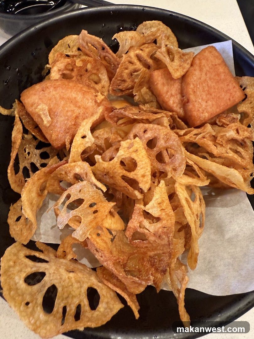 Fried Lotus Root Chips and Tempura