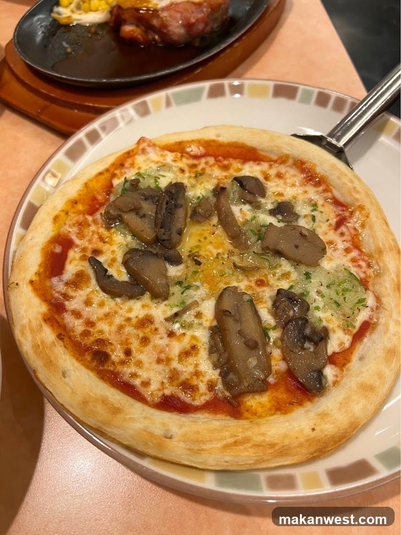 Mushroom Pizza on a Plate