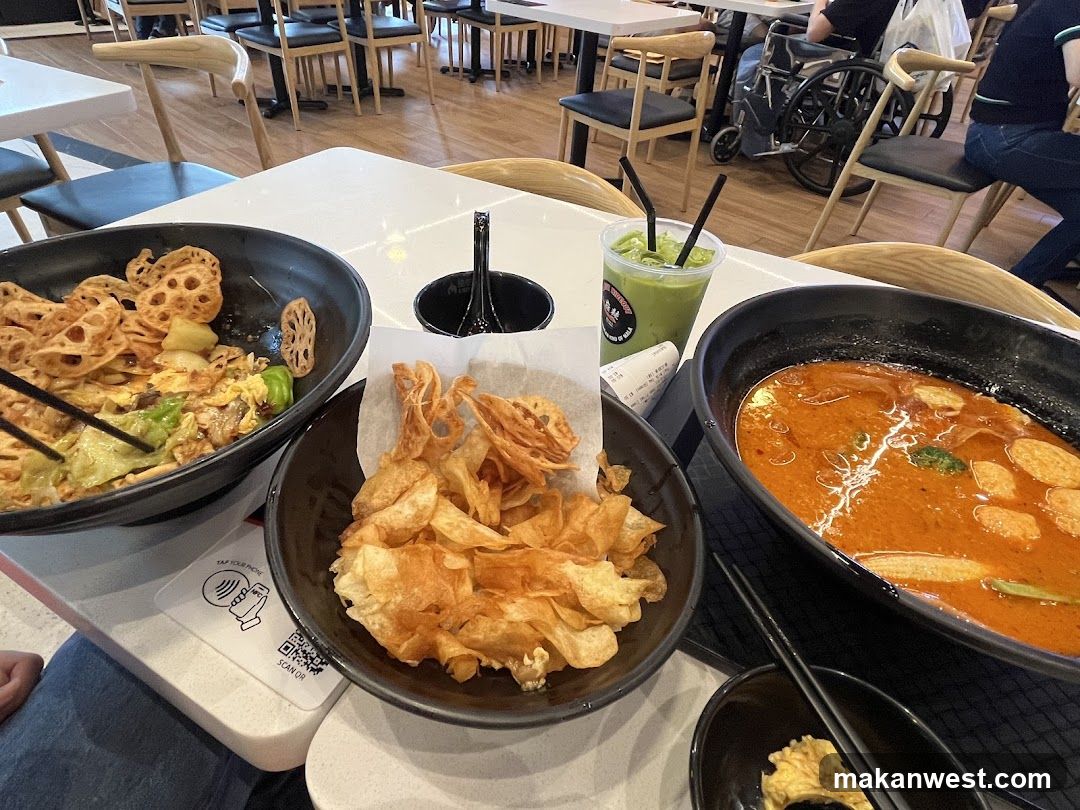 Food at a restaurant table