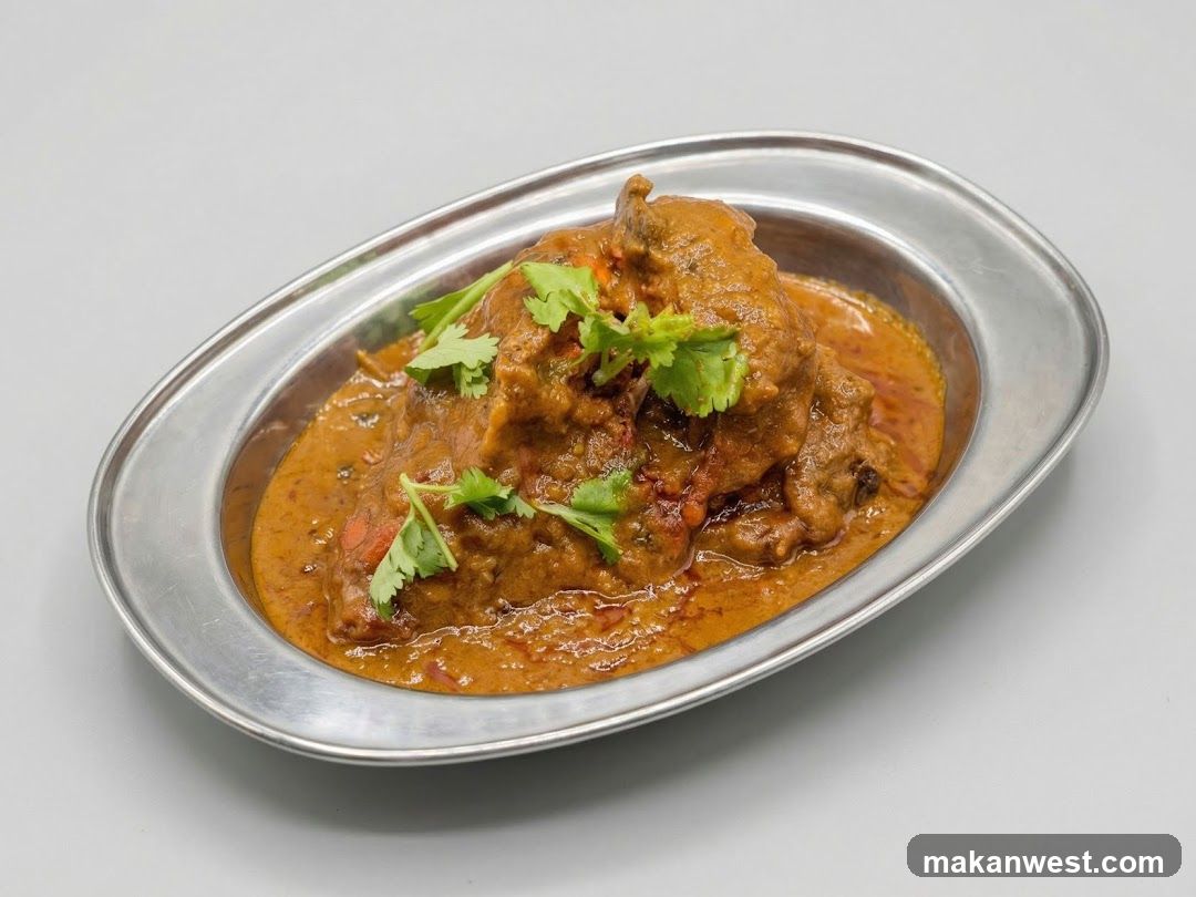 Curry Dish in Metal Bowl