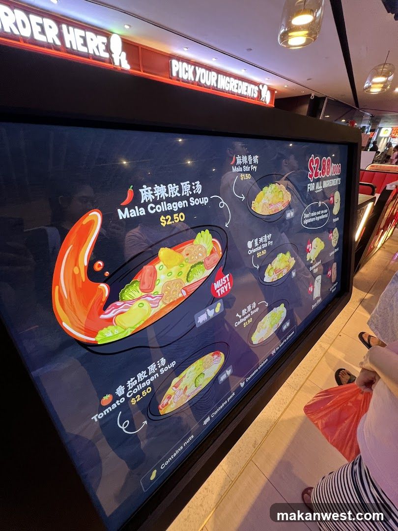 Mala Collagen Soup Menu Board