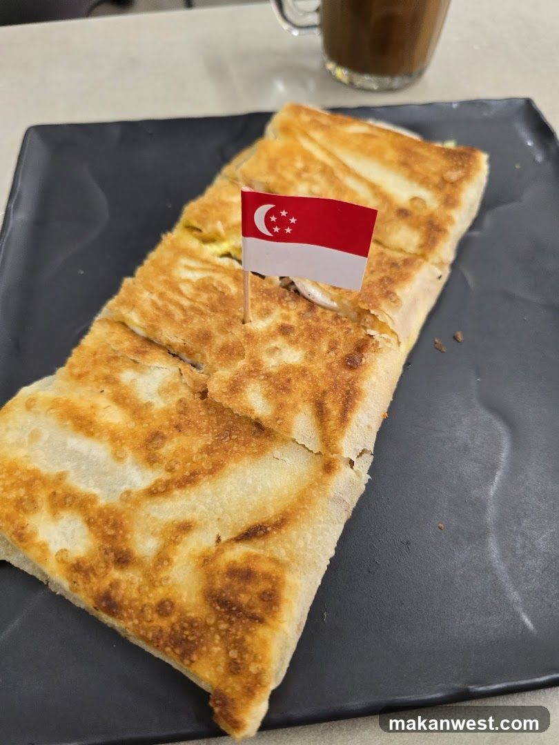 Singaporean Roti Canai with Flag