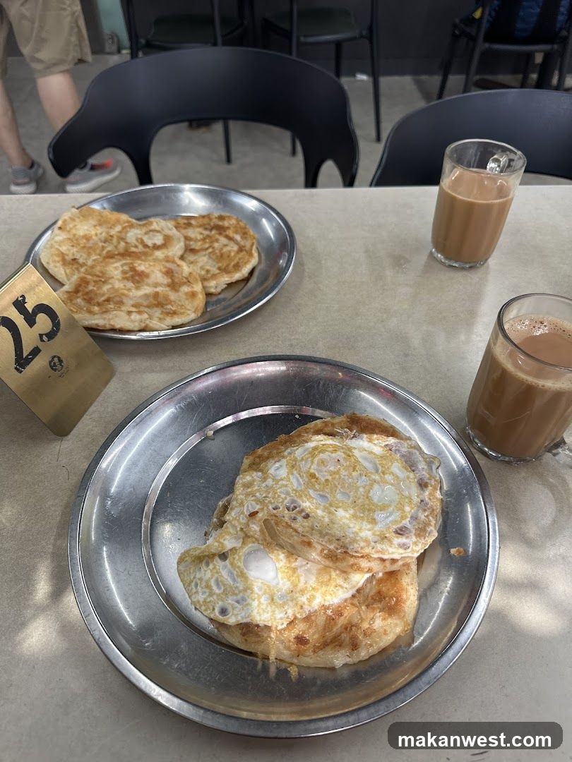 Breakfast with Roti Canai and Coffee