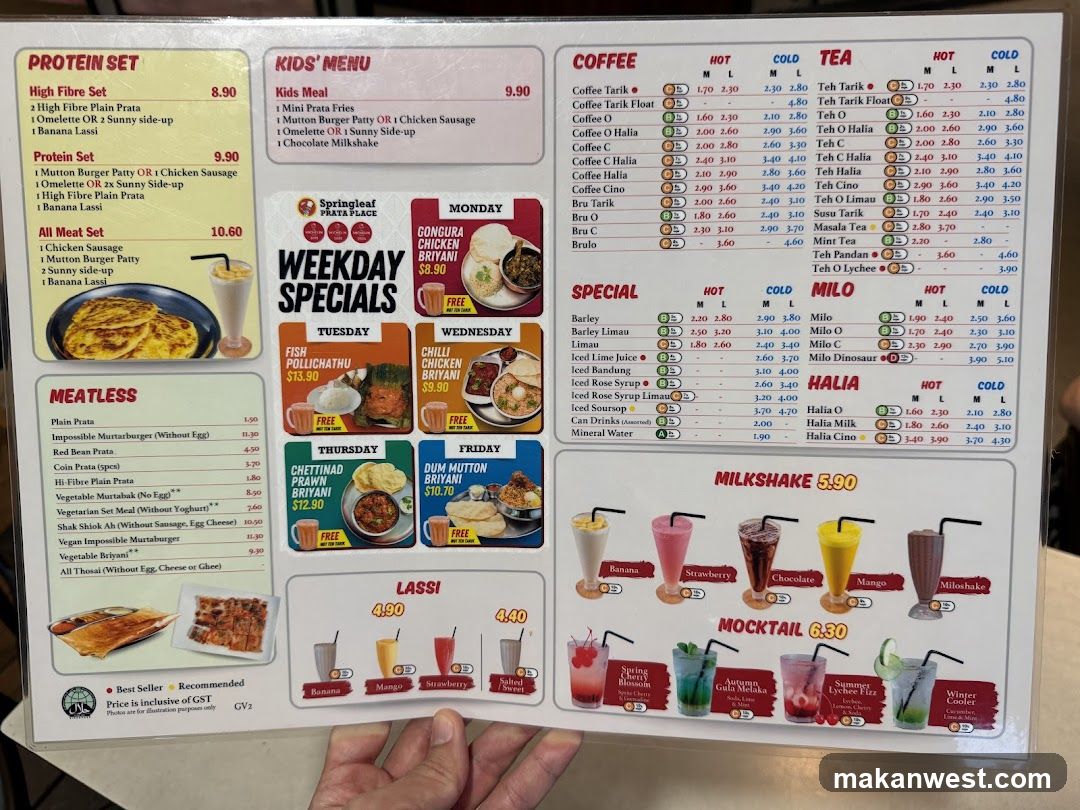 Springleaf Cafe Menu
