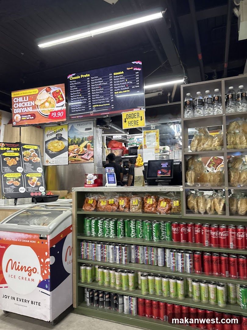 Food Stall Interior with Menu and Products