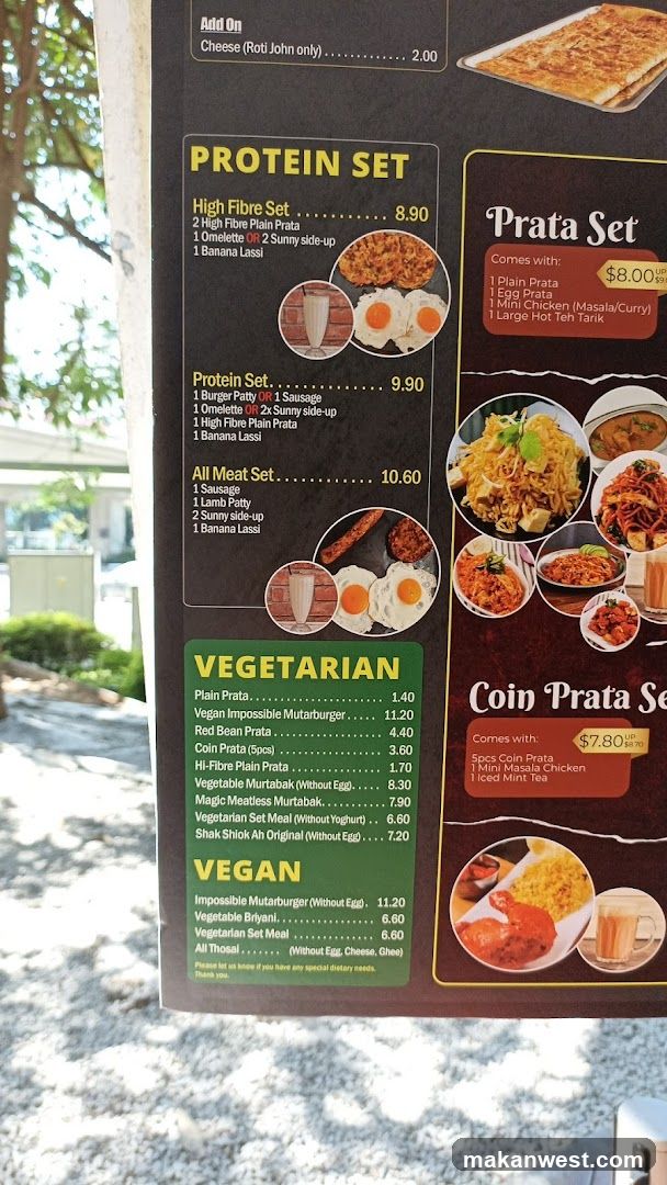 Prata Set Menu Board