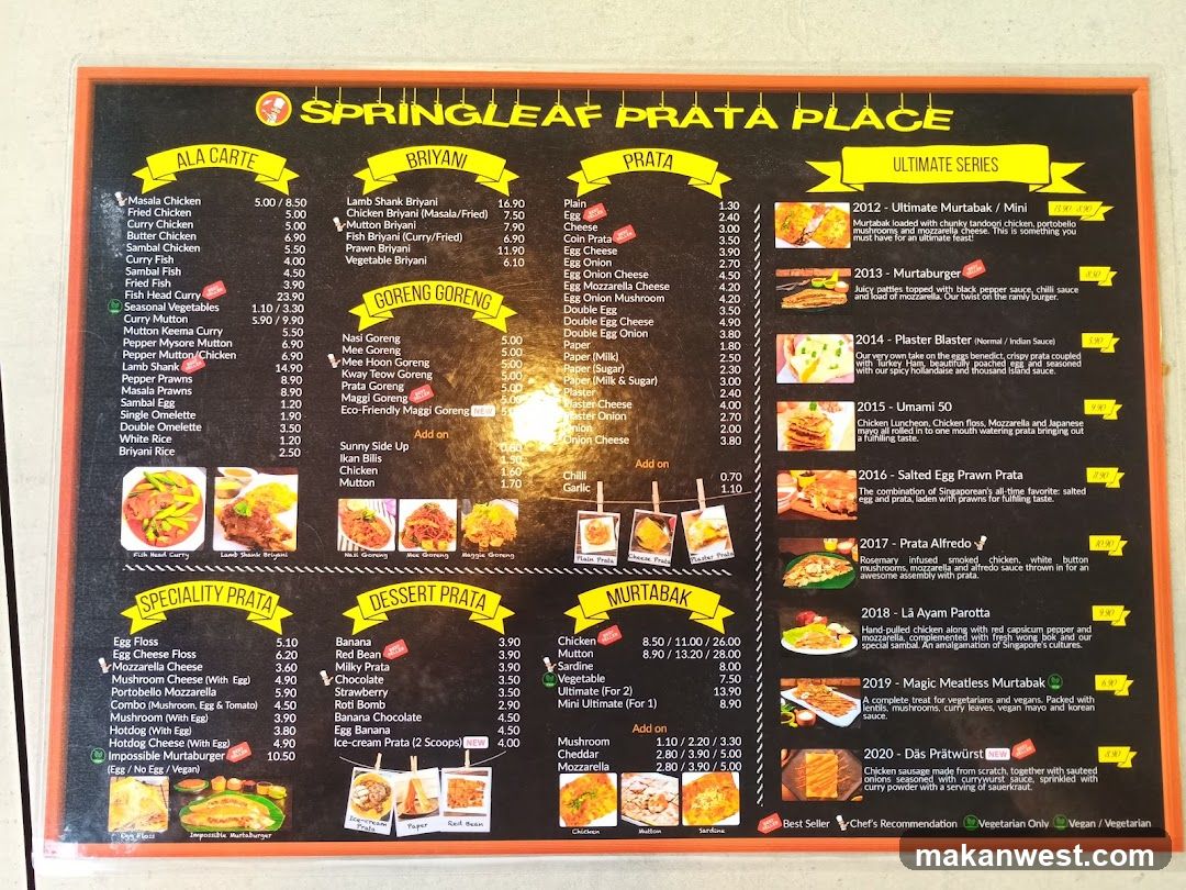 Springleaf Prata Place Menu