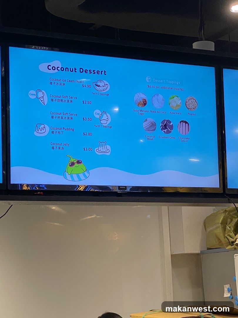 Coconut Dessert Menu Board