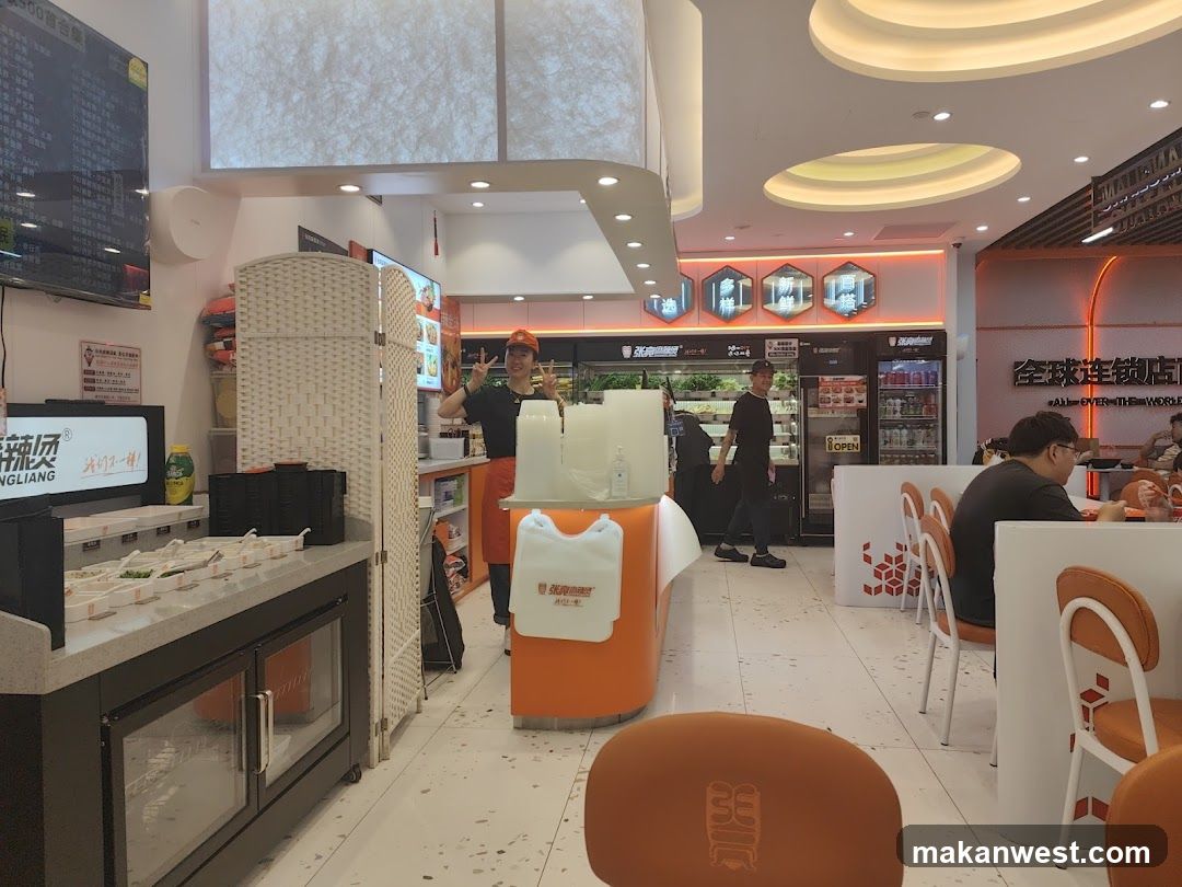 Restaurant Interior with Staff and Customers