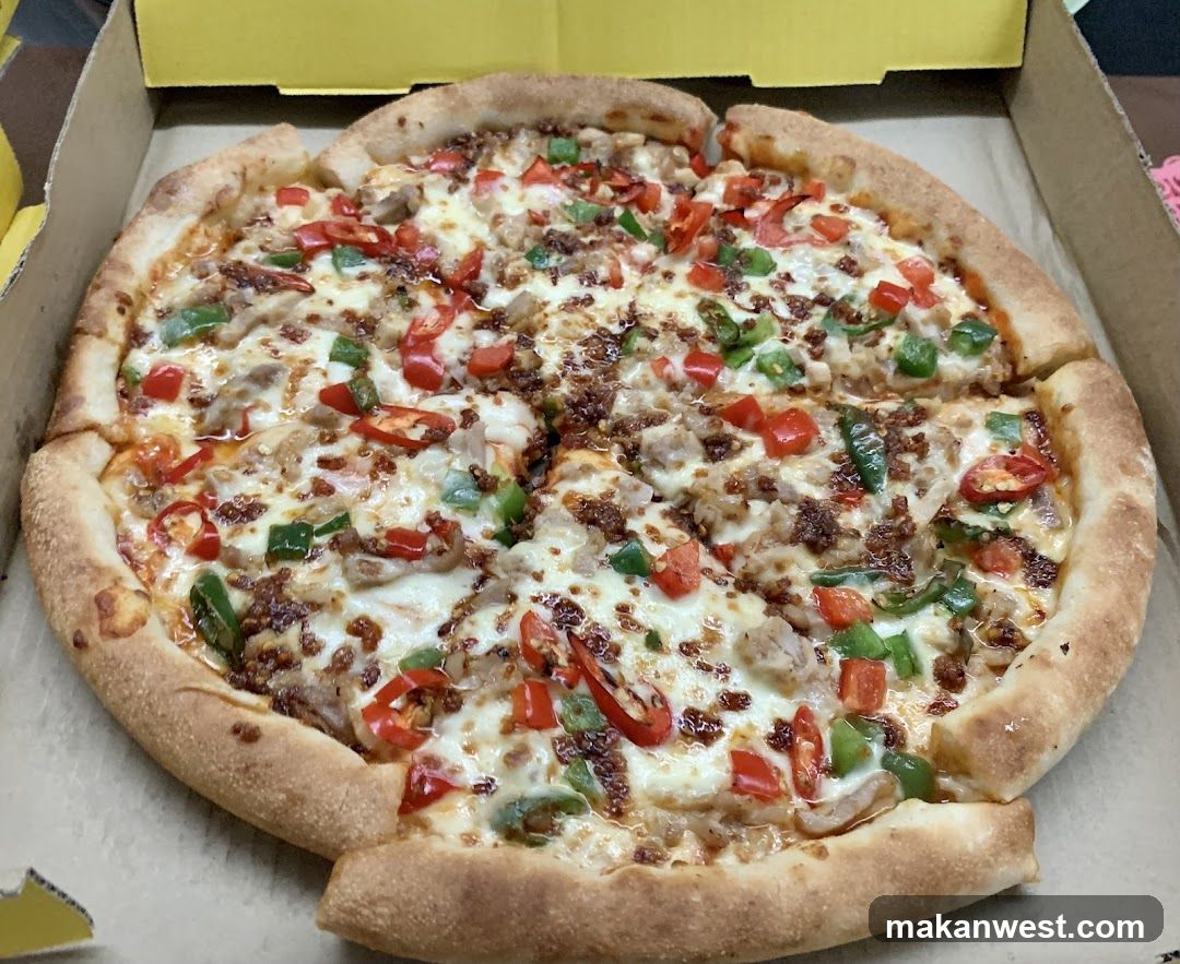 Pepperoni and Vegetable Pizza in Box