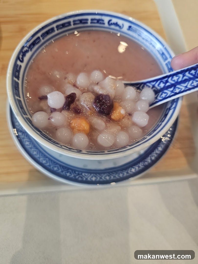 Bowl of Sweet Soup with Taro and Glutinous Rice Balls