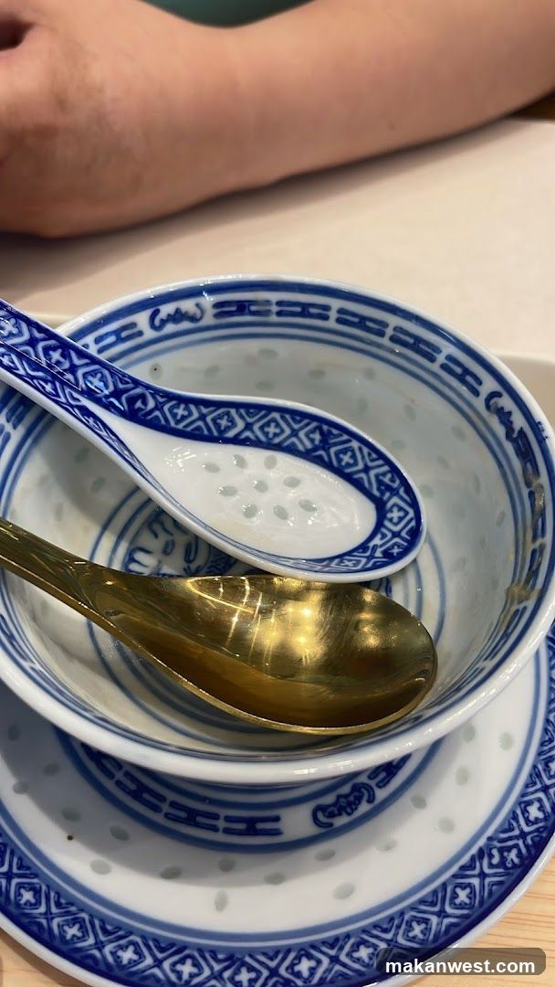 Blue and White Porcelain Bowl with Spoons