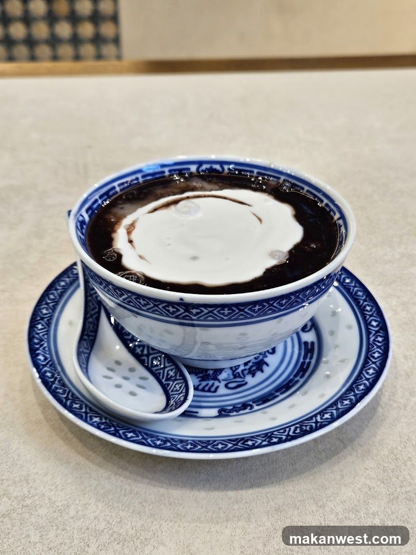 Blue and White Porcelain Bowl with Dessert