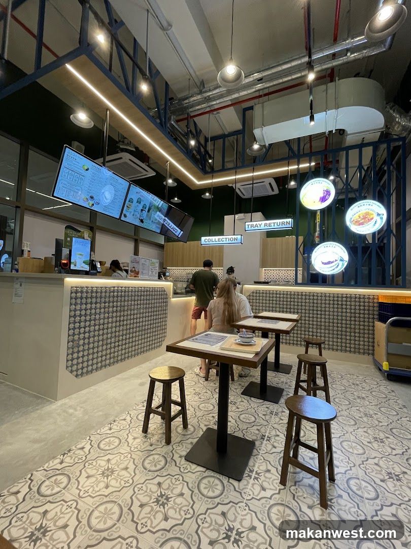 Interior of a modern cafe or food court