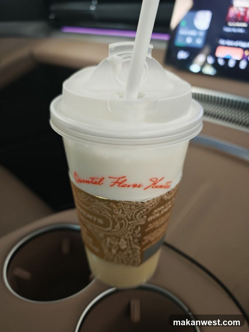 Beverage in car cup holder
