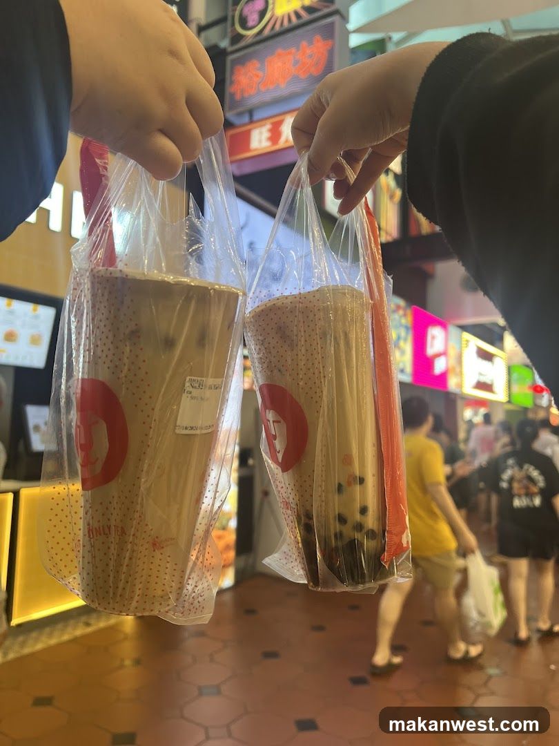 Boba Tea Drinks in Plastic Bags