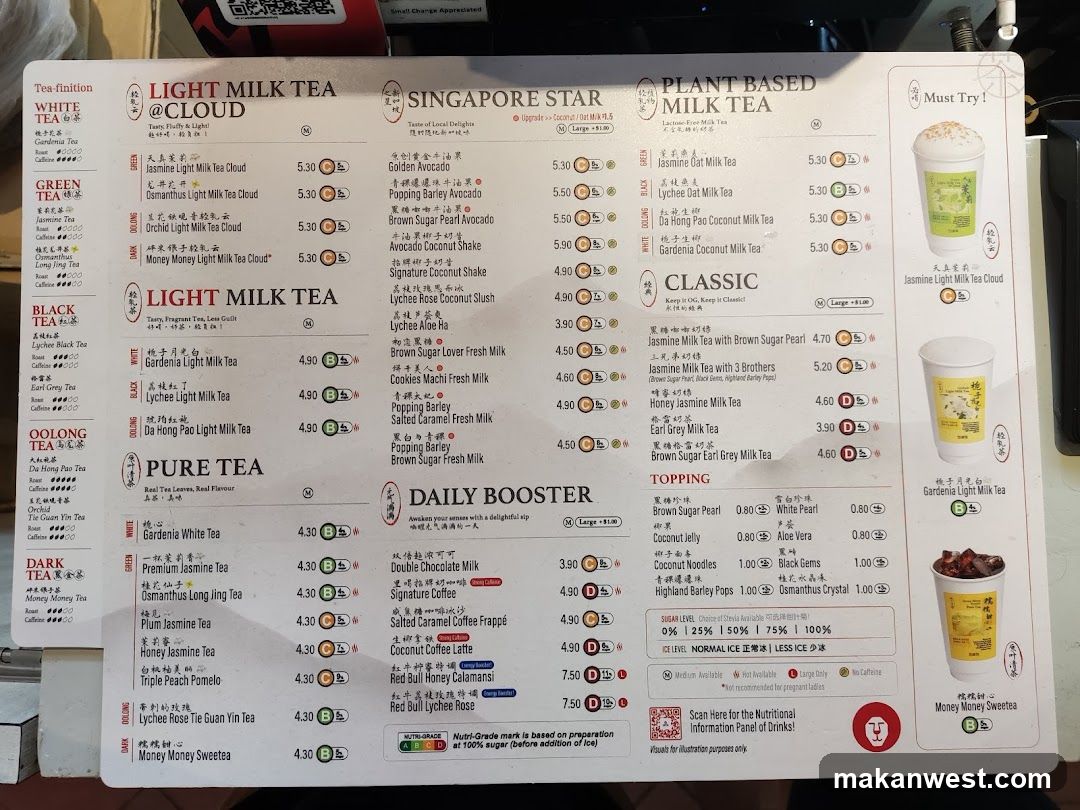Milk Tea Menu Board