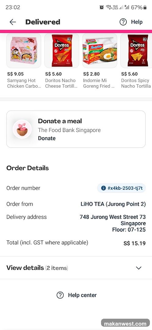 Food Delivery App Order Screen