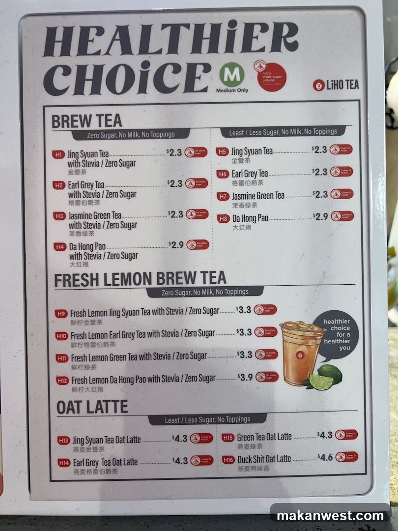 LIHO TEA Menu Board