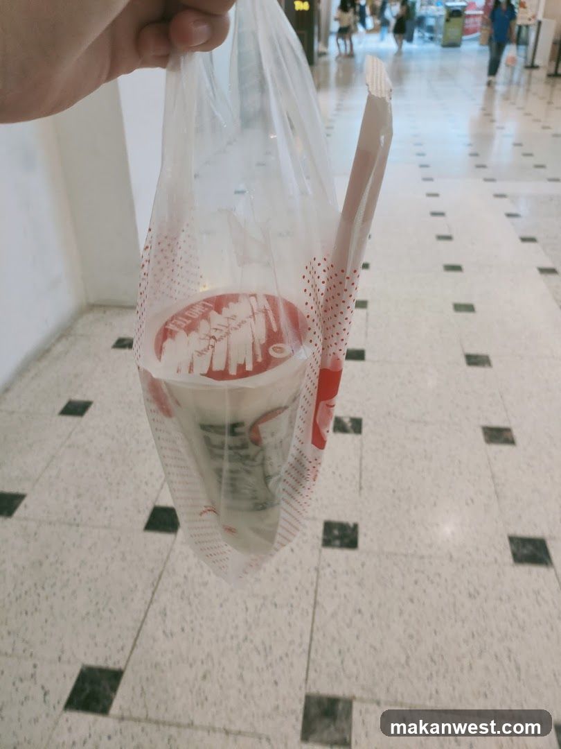 Beverage in plastic bag