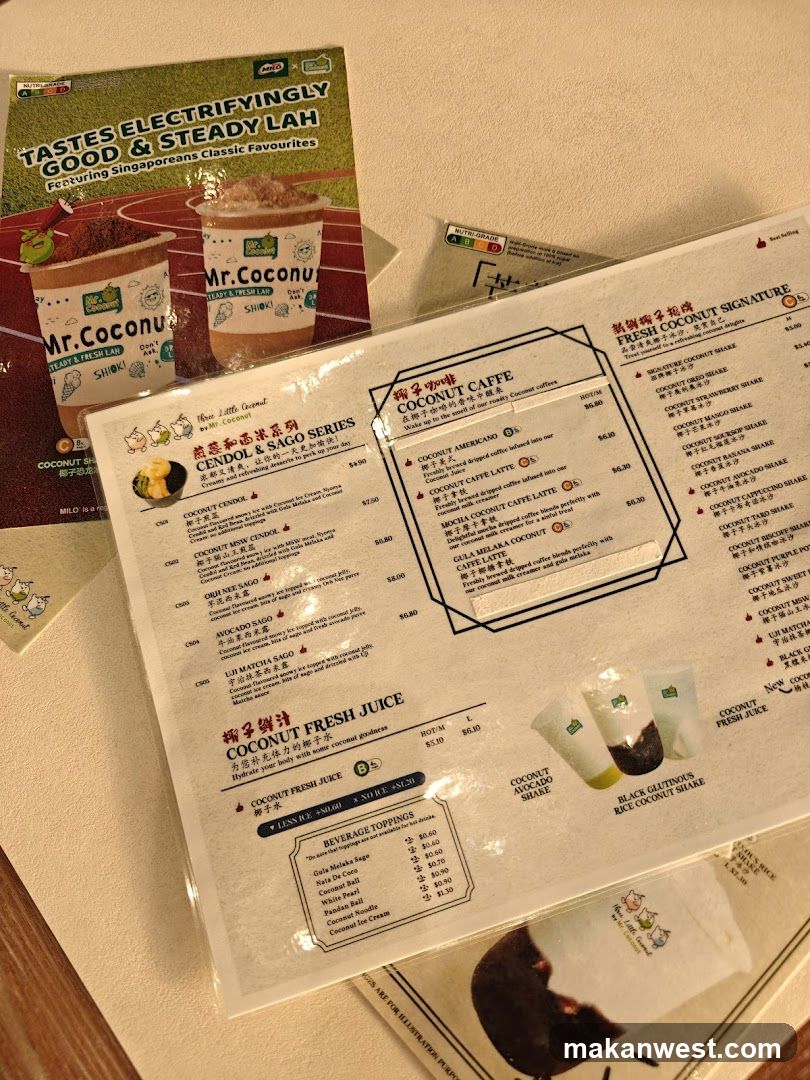 Mr Coconut Menu and Flyers