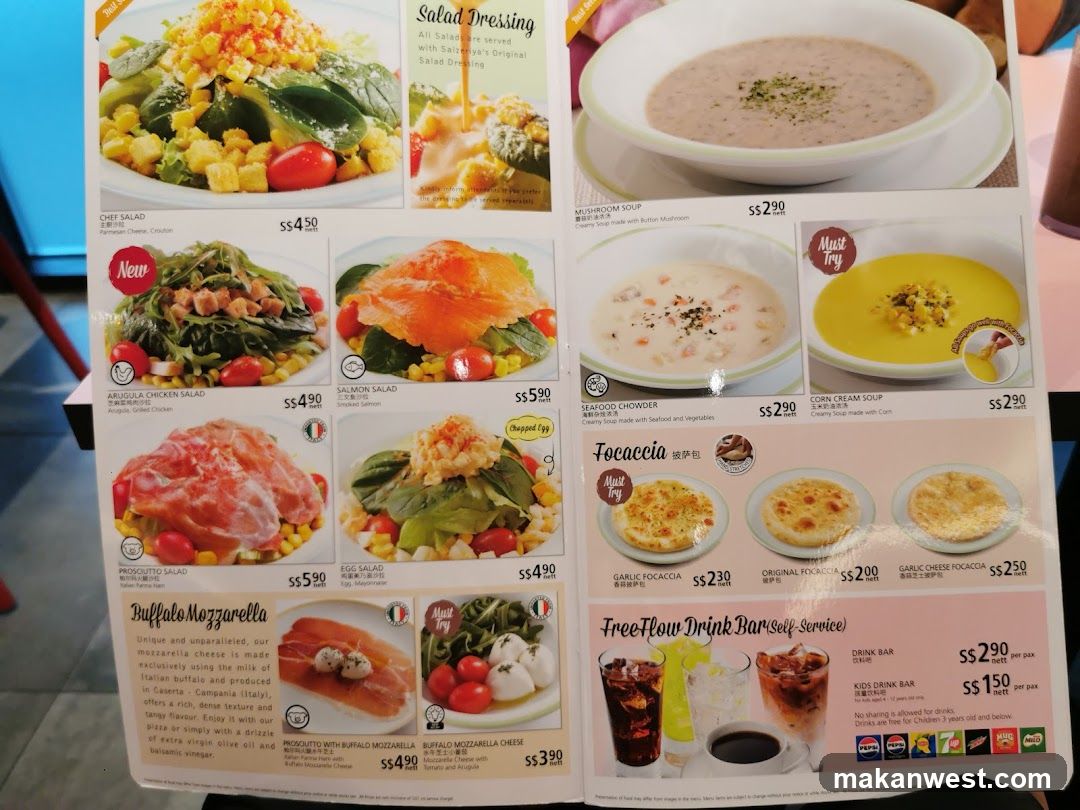 Salad and Soup Menu Page