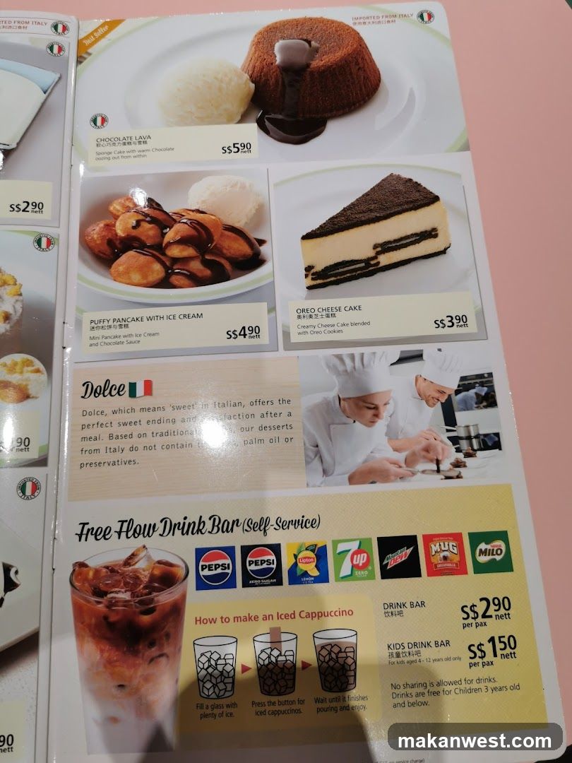 Dessert Menu Page