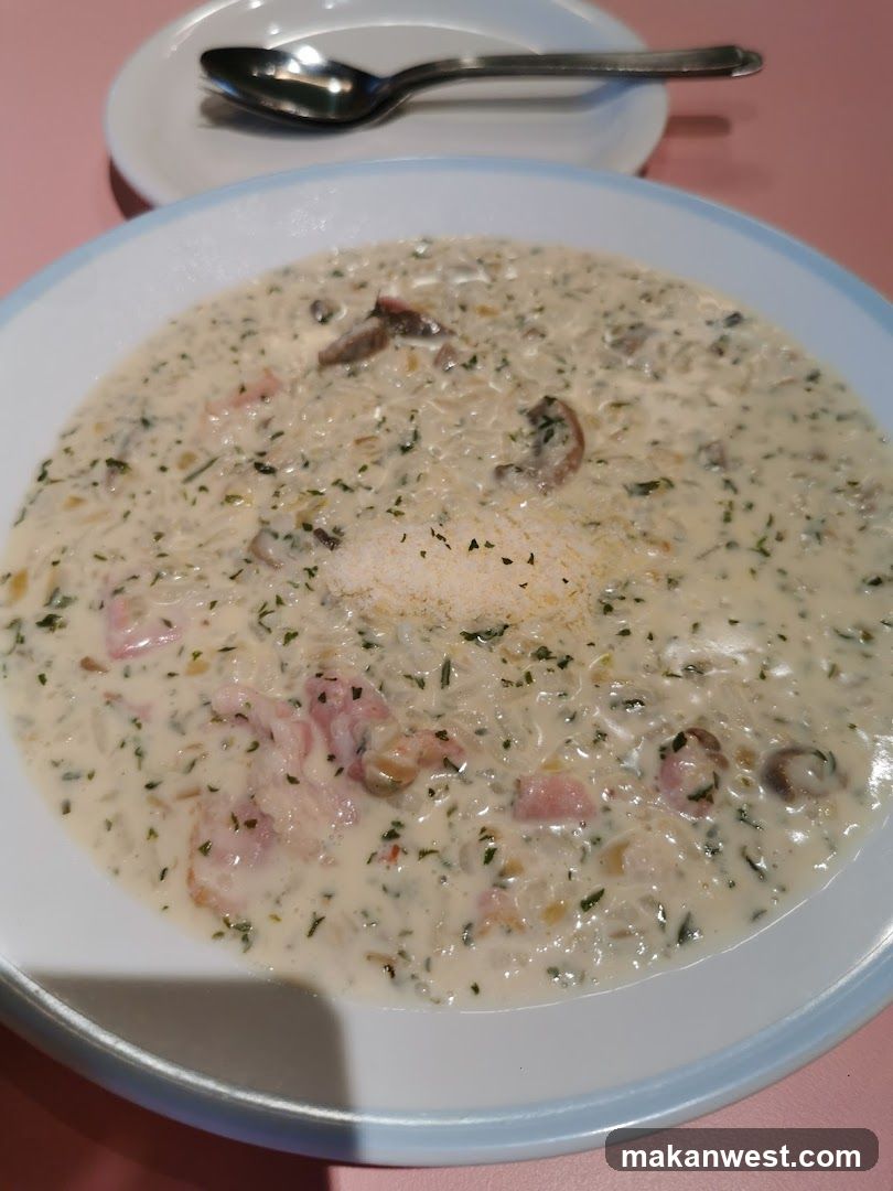 Creamy Soup with Ham and Herbs