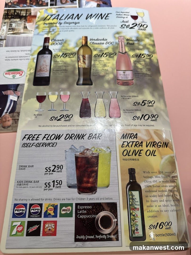 Italian Wine & Drink Menu