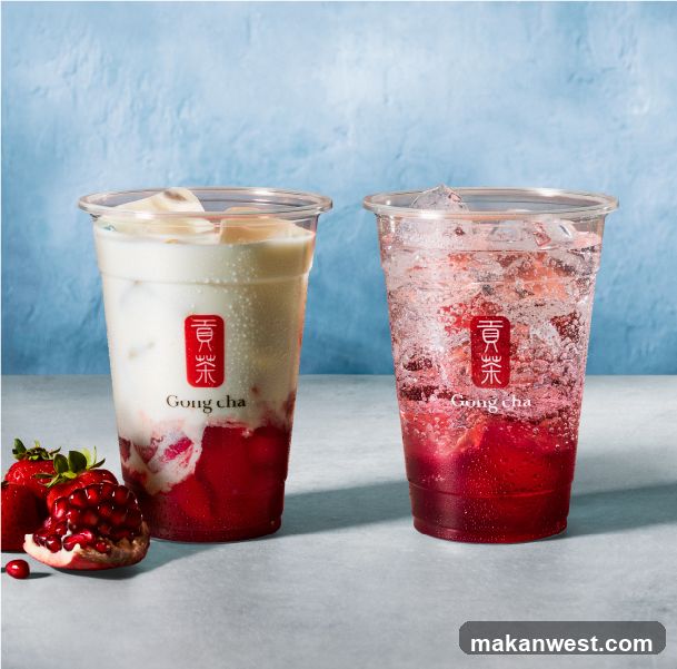 Gong cha beverages display