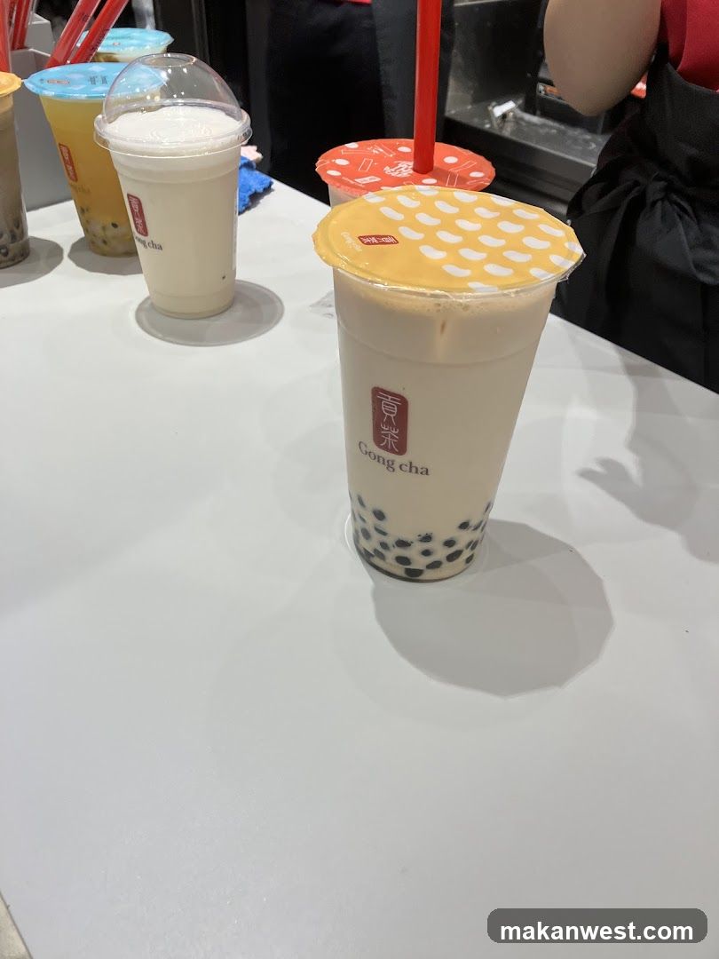 Boba Milk Tea Drinks on Counter