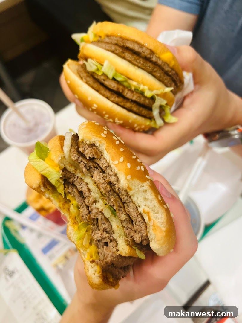 Double Cheeseburger with Lettuce and Sauce