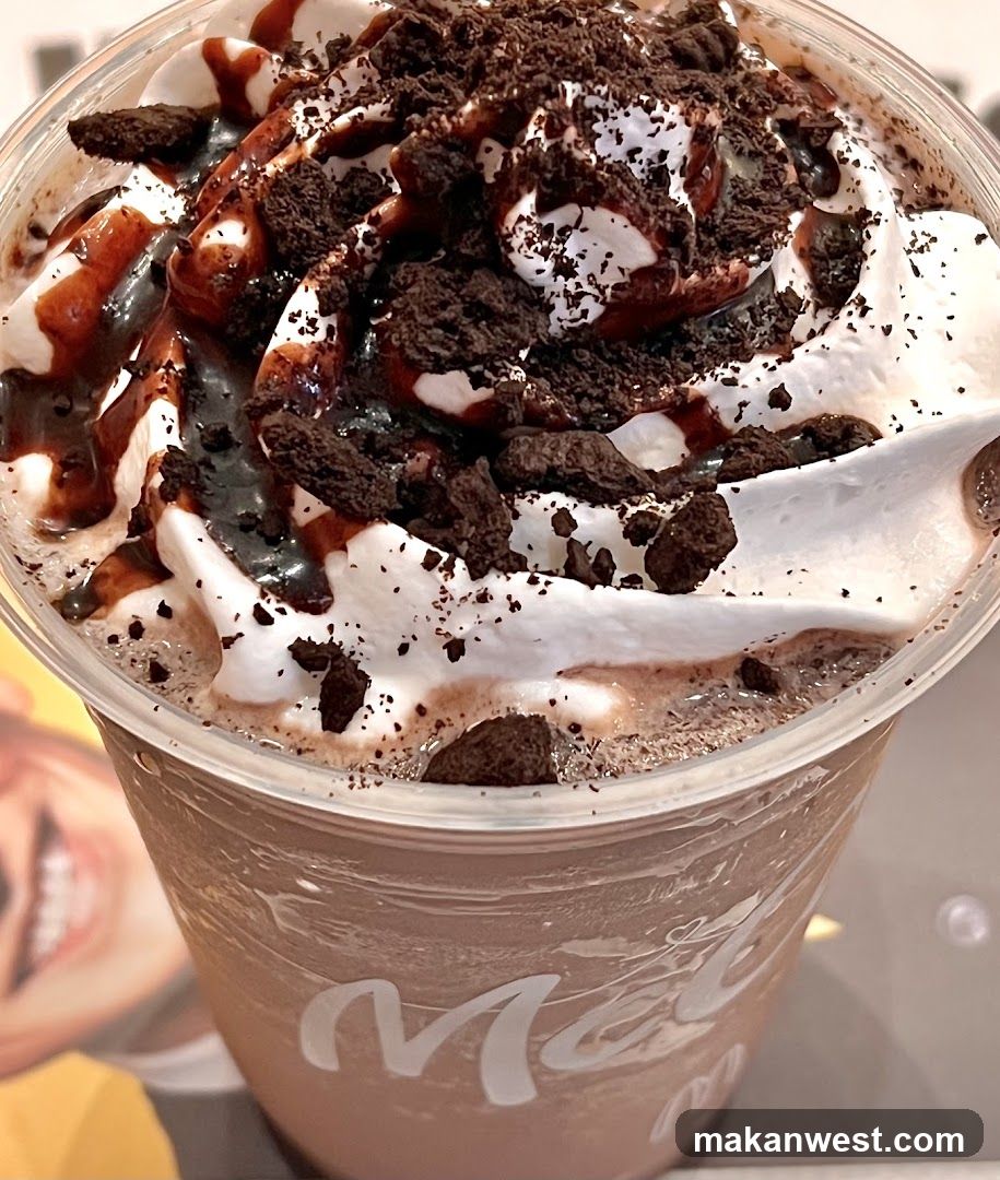Mcdonald's Oreo Shake with Whipped Cream and Drizzle