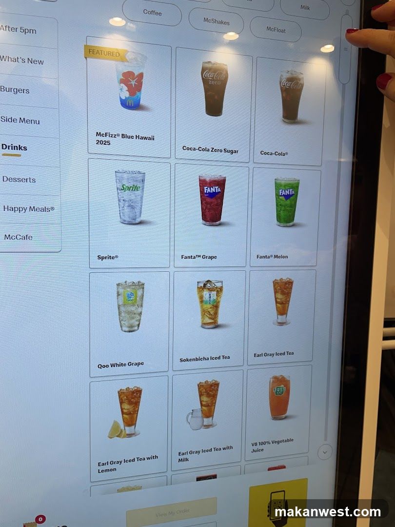 McDonald's Touchscreen Menu Display
