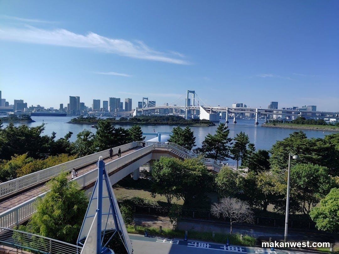 Ryogoku Bridge View with Rainbow Bridge in Background