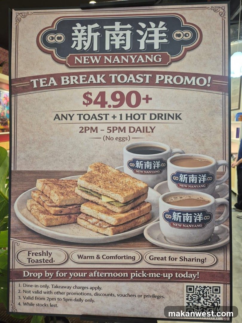 New Nanyang Tea Break Toast Promo Sign