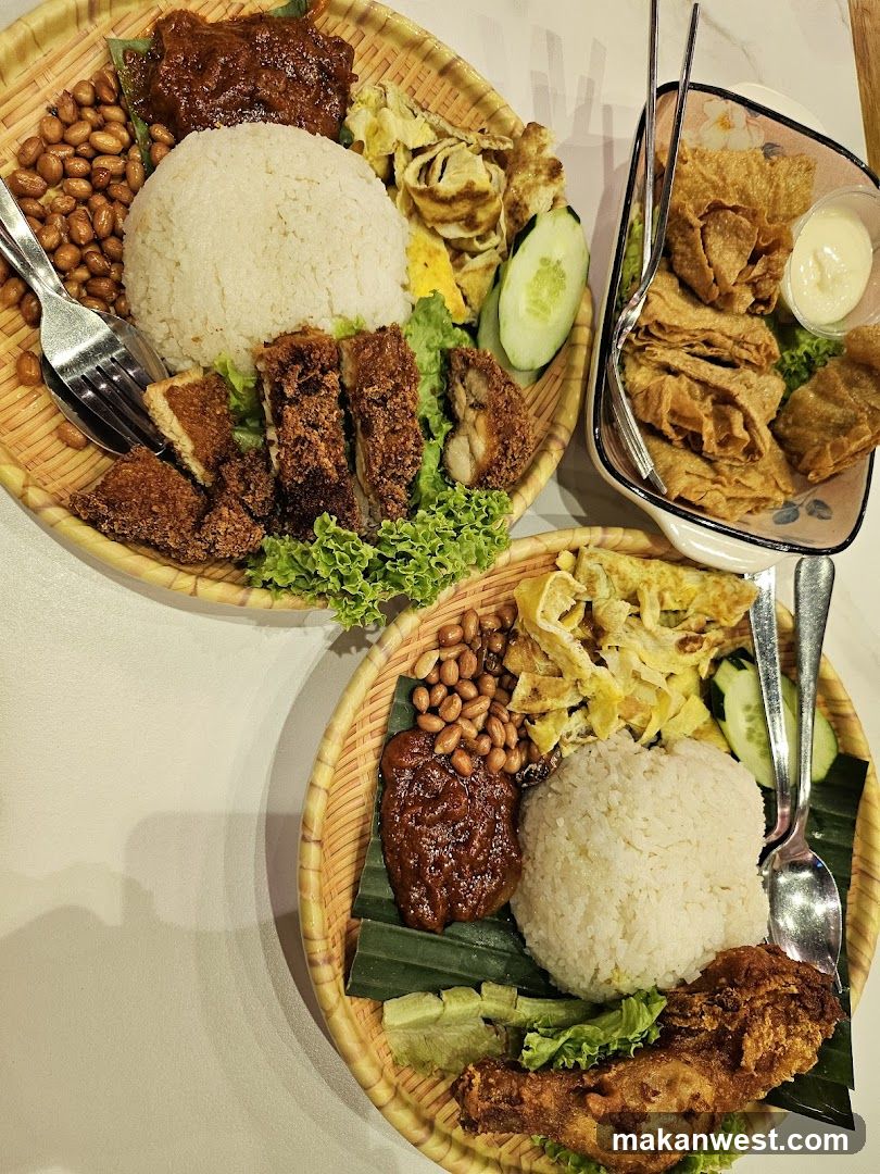 Nasi Lemak and Fried Chicken Dish