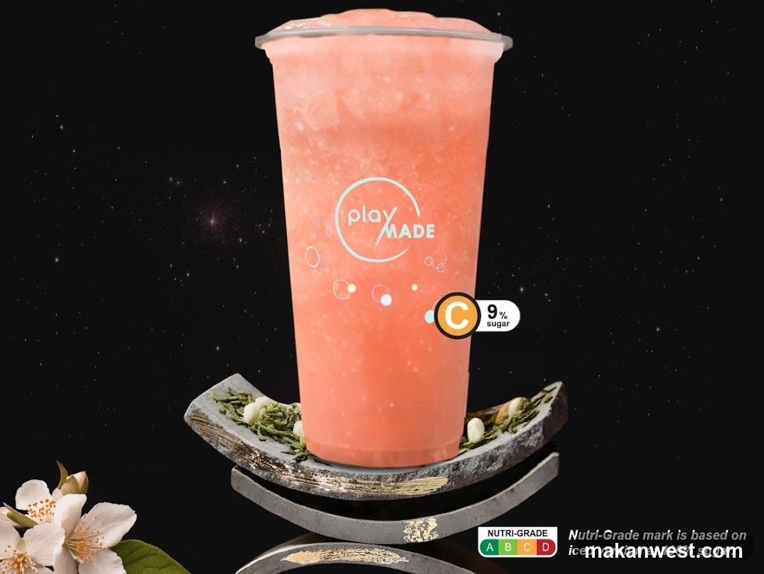 Pink Iced Drink with Nutri-Grade Label